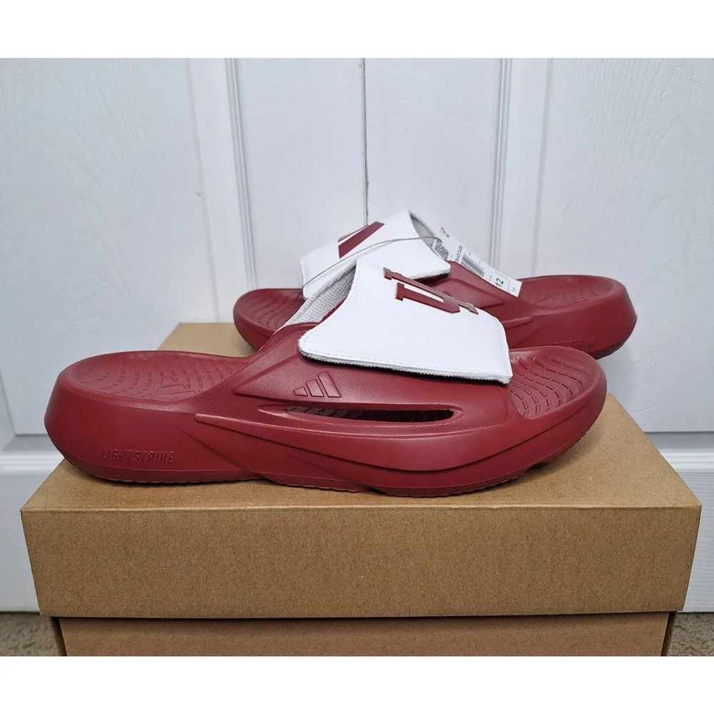 Adidas Indiana Hoosiers Lightblaze Crimson White Slide mens size 11